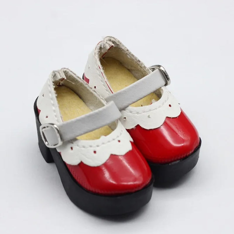 1 Pair 1/4 BJD Pu Leather Doll Shoes for Little 16 Inches Sharon Doll Clothing Accessories Toys 6.3*2.5Cm