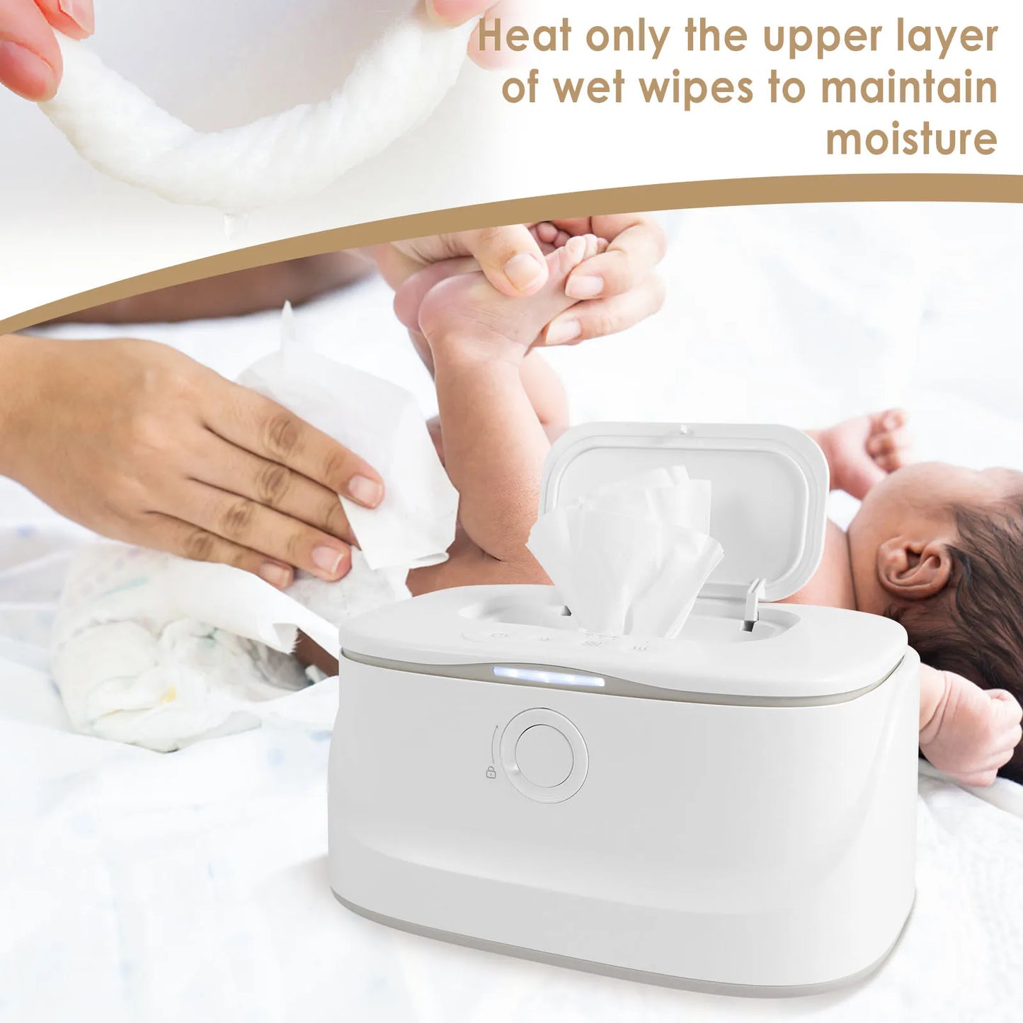 Adjustable Temp Wipe Warmer w/ Nightlight