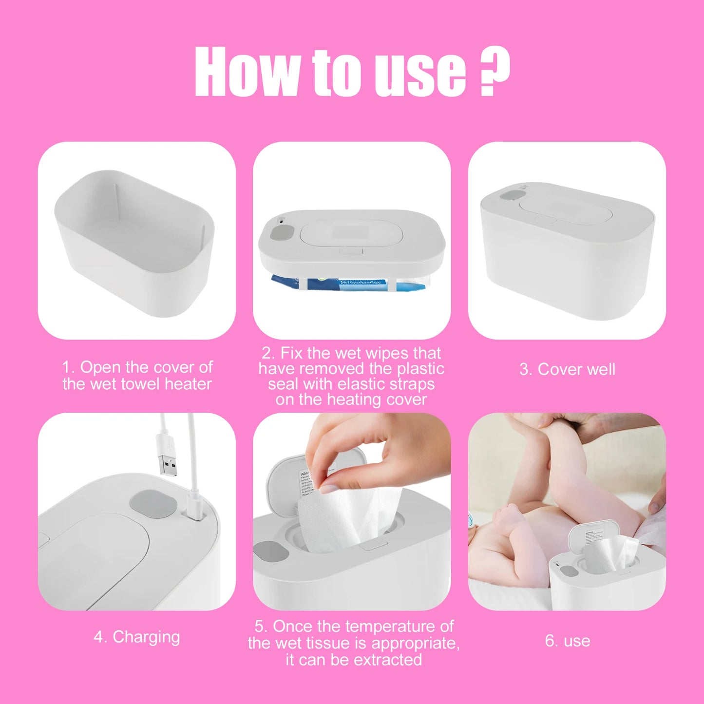Adjustable Temp Wipe Warmer w/ Nightlight