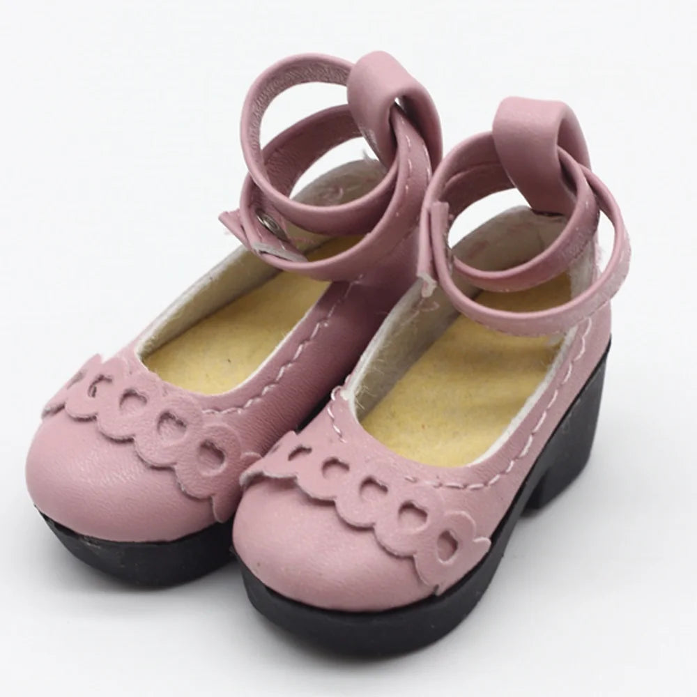 1 Pair 1/4 BJD Pu Leather Doll Shoes for Little 16 Inches Sharon Doll Clothing Accessories Toys 6.3*2.5Cm