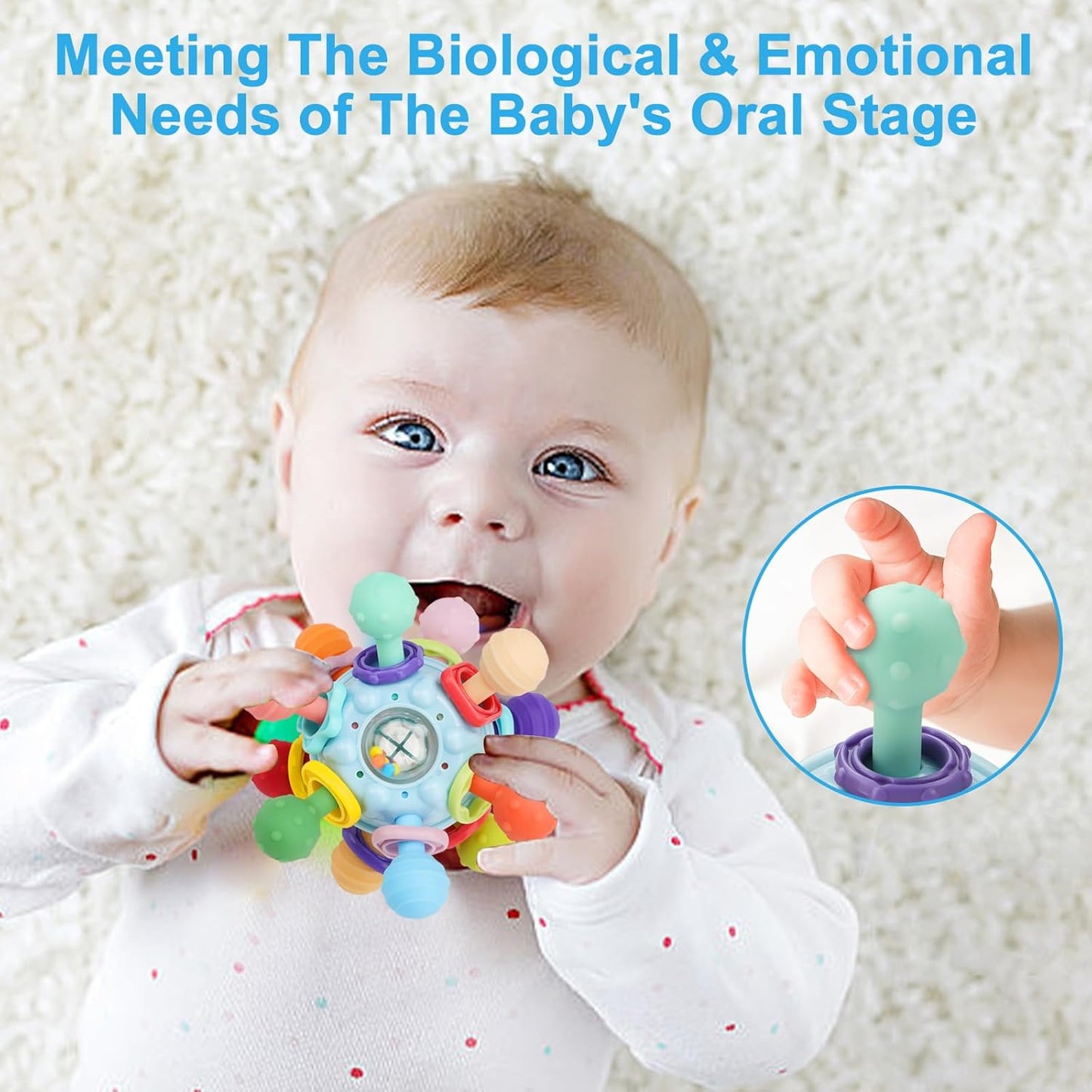Sensory Teething Toys for Babies 0-18 Months