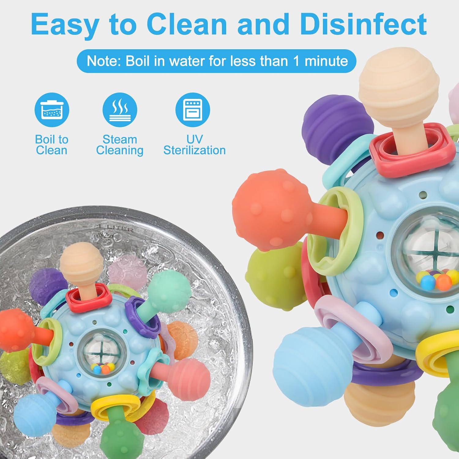 Sensory Teething Toys for Babies 0-18 Months