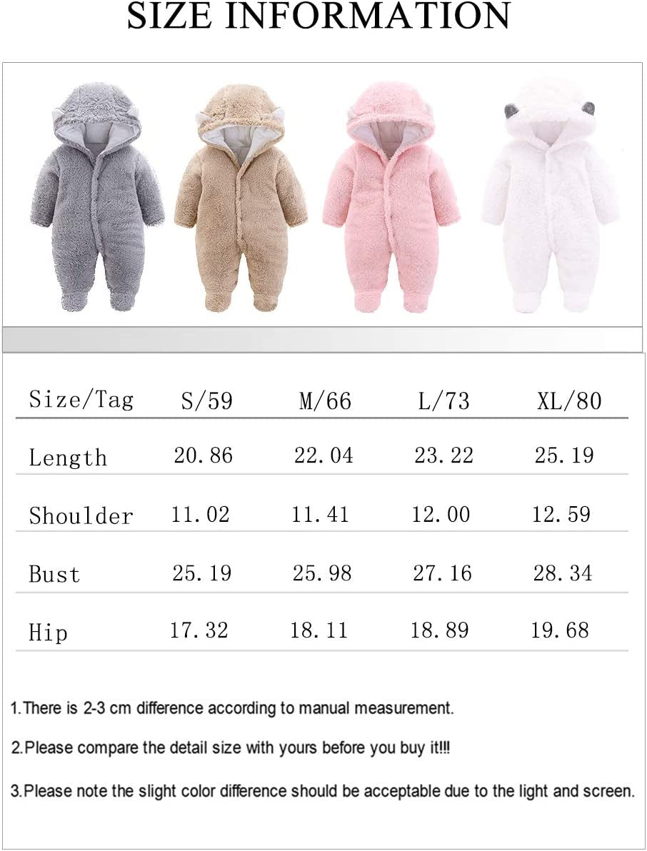 Unisex Baby Winter Coats Cute Newborn Infant Jumpsuit Snowsuit Bodysuits Registry for Baby Essentials Stuff