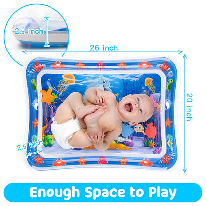 Inflatable Tummy Time Water Play Mat for 3 to 12 Months 