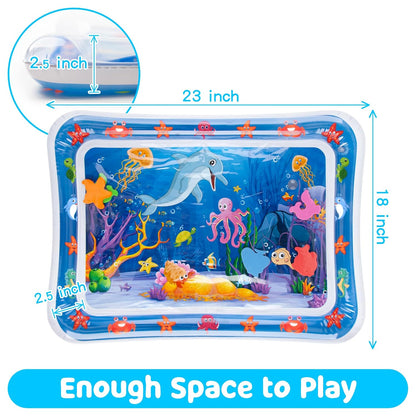 Inflatable Tummy Time Water Play Mat for 3 to 12 Months 