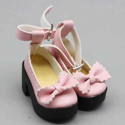 1 Pair 1/4 BJD Pu Leather Doll Shoes for Little 16 Inches Sharon Doll Clothing Accessories Toys 6.3*2.5Cm